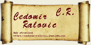 Čedomir Ralović vizit kartica